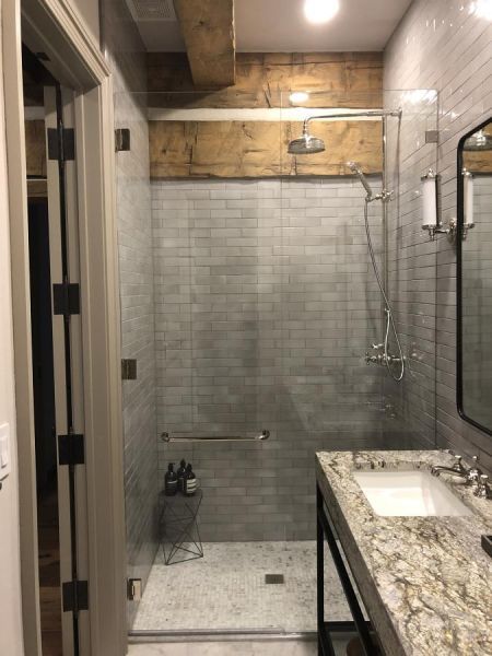frameless glass shower enclosure by Weatherford Glass