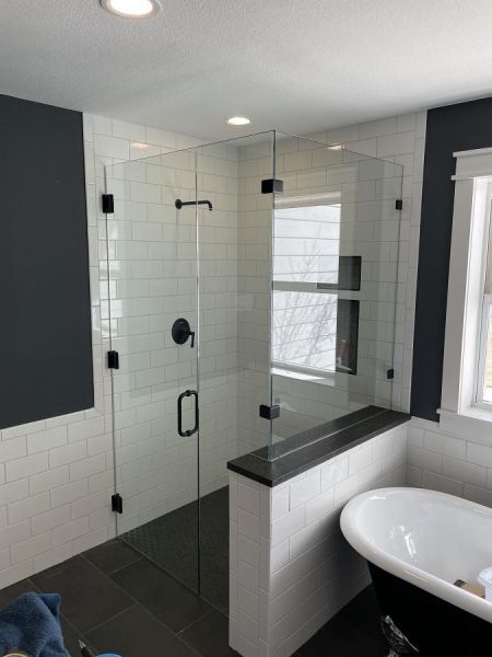 frameless glass shower enclosure by Weatherford Glass