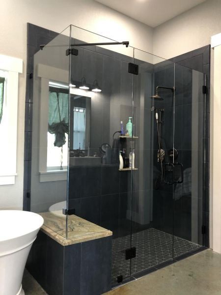 frameless glass shower enclosure by Weatherford Glass